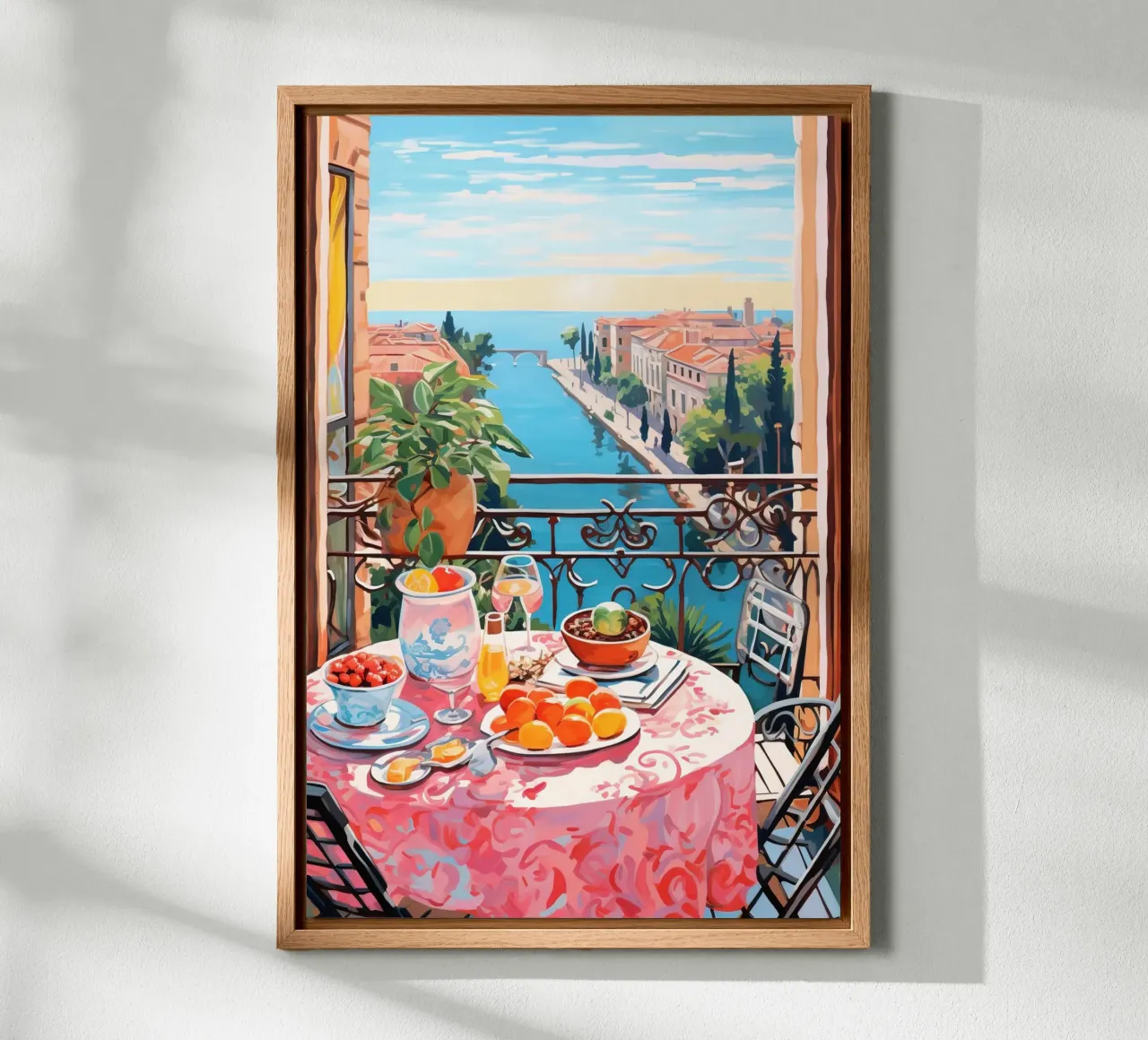 Breakfast Balcony canvas met Baklijst van Artsy Bessy