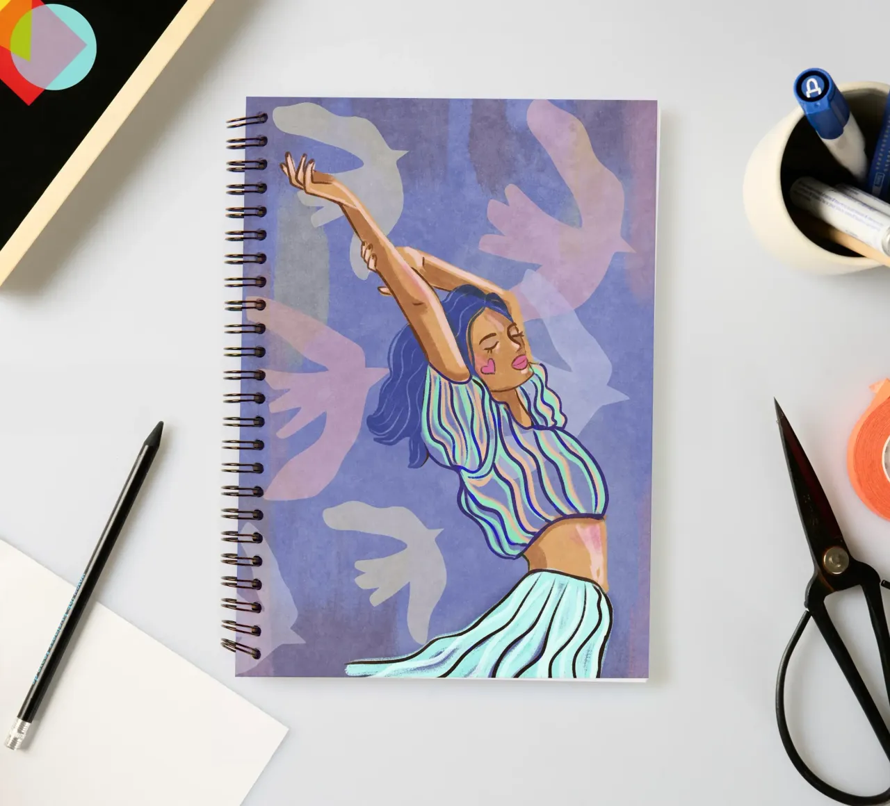 But darling, what if you fly? spiral notebook by Illustration Raissa Oltmanns