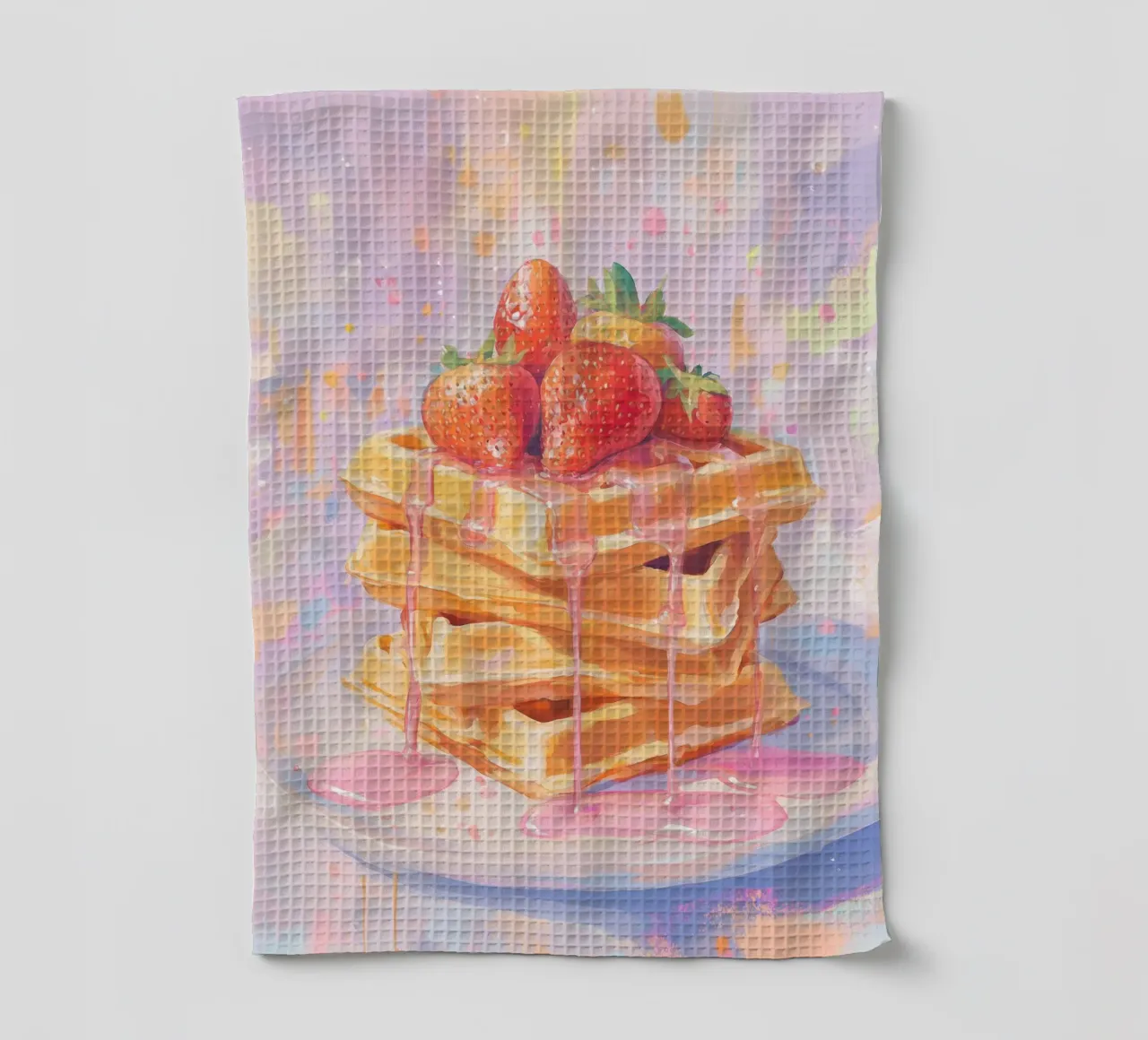Gaufres à la fraise Art torchon de Melloi Art Print