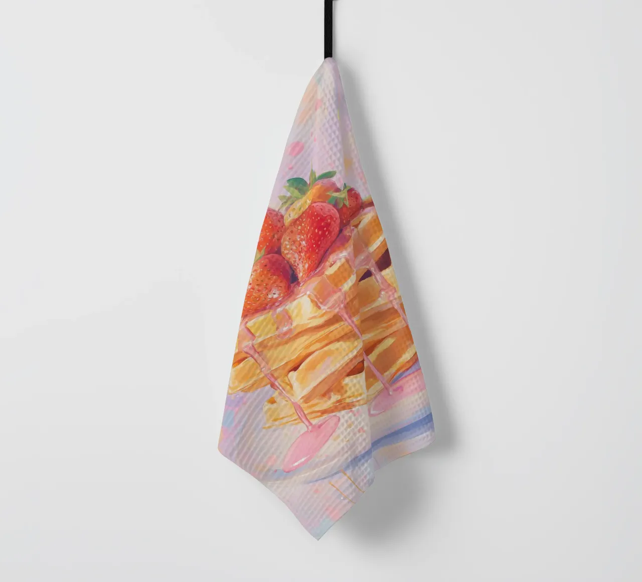 Gaufres à la fraise Art torchon de Melloi Art Print