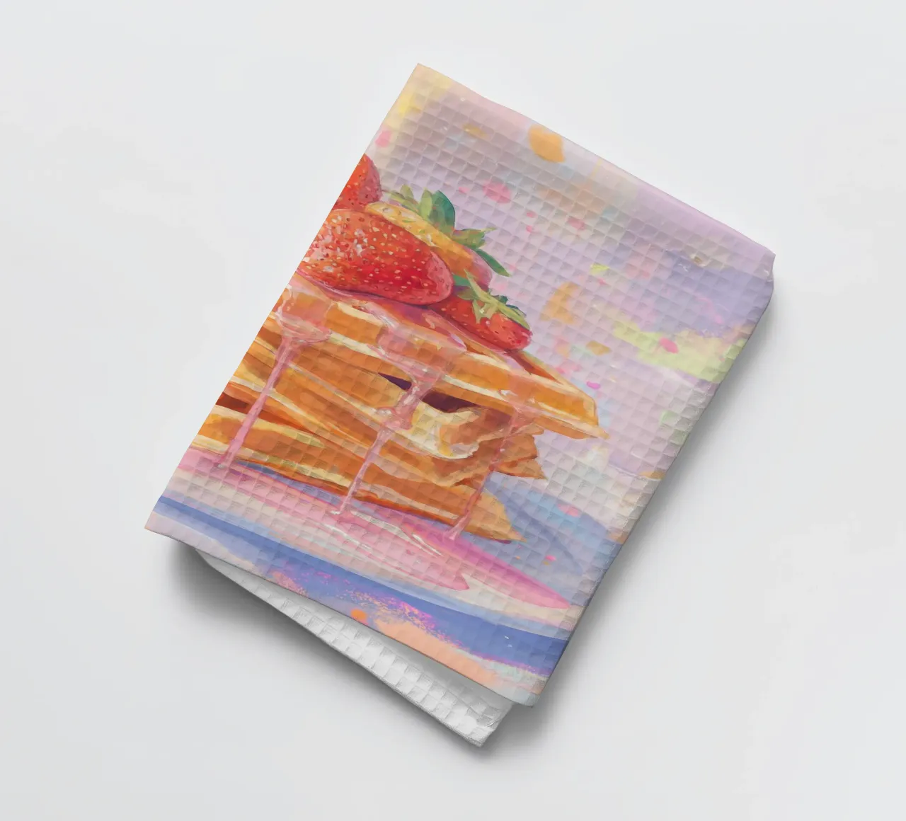 Gaufres à la fraise Art torchon de Melloi Art Print