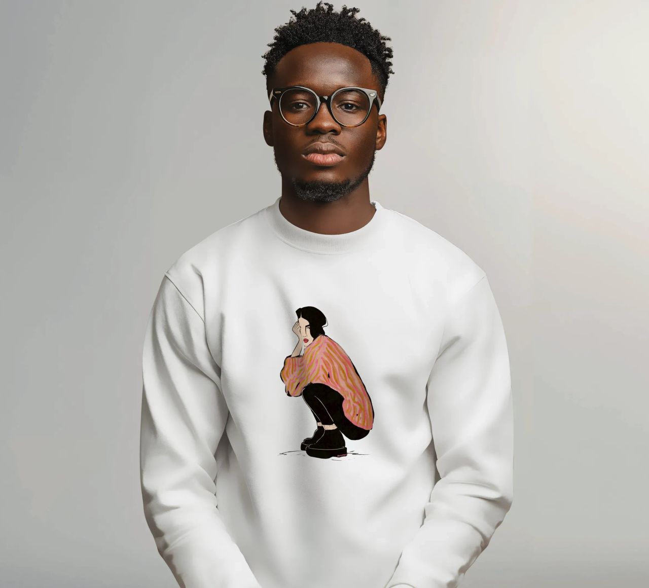 Sit here with me for a moment sudadera de Illustration Raissa Oltmanns