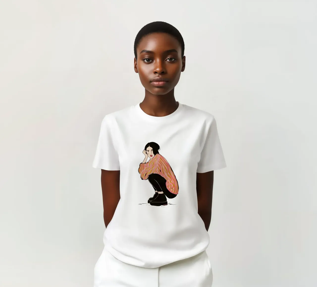 Sit here with me for a moment t-shirt da Illustration Raissa Oltmanns