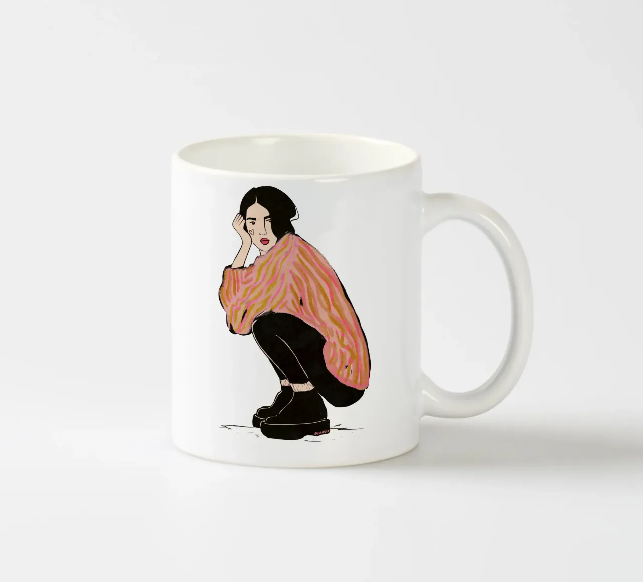 Sit here with me for a moment tazza in ceramica da Illustration Raissa Oltmanns