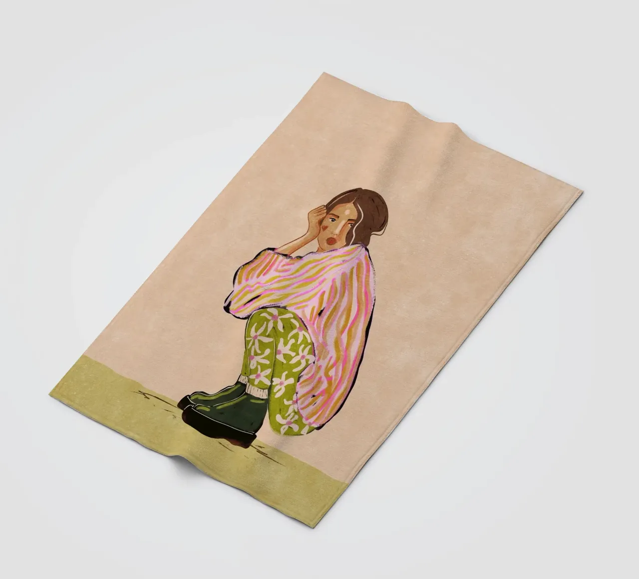 Sit here with me for a moment coperta in pile da Illustration Raissa Oltmanns