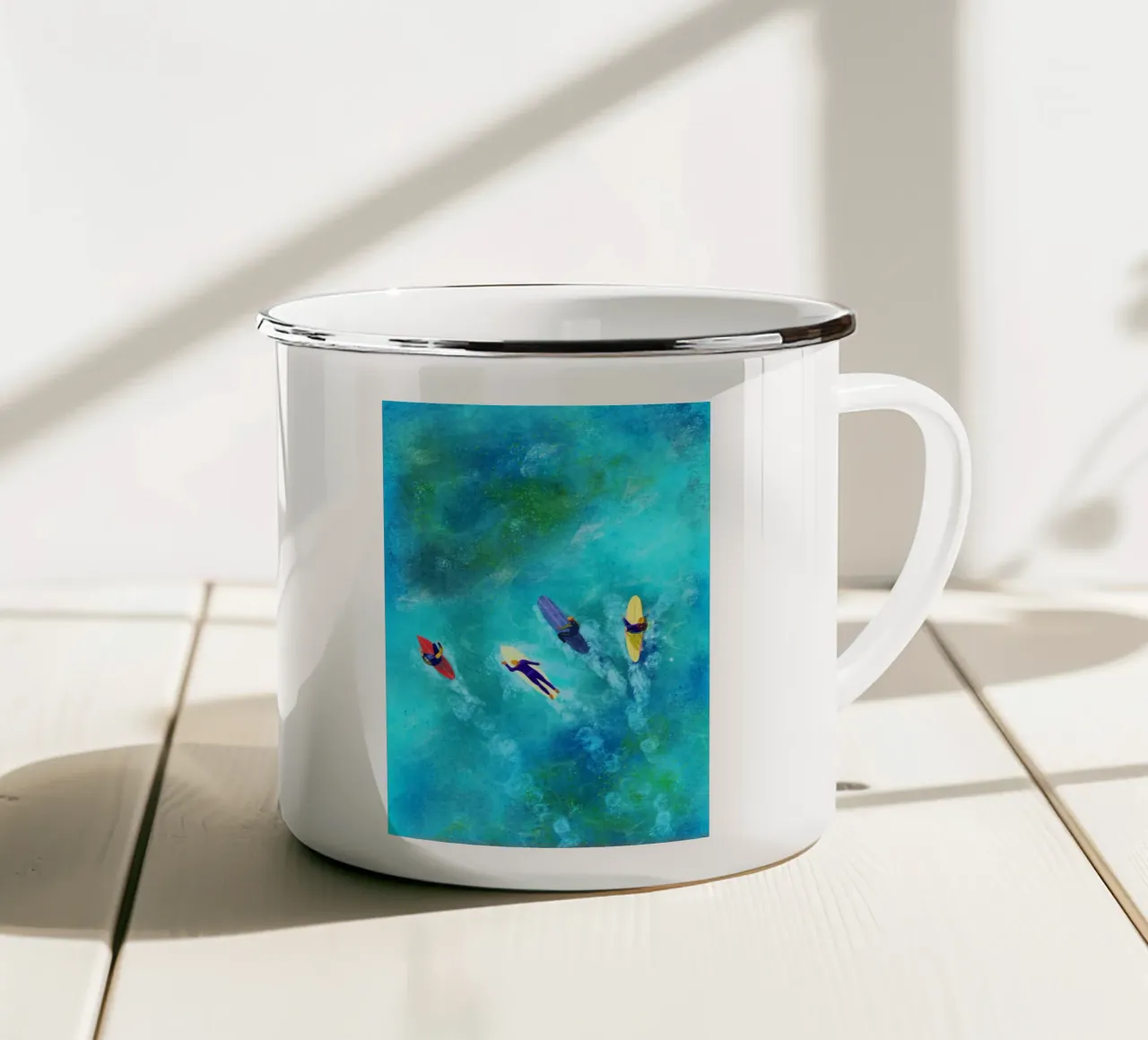 Surfer Dudes tazza in smalto da Illustration Raissa Oltmanns