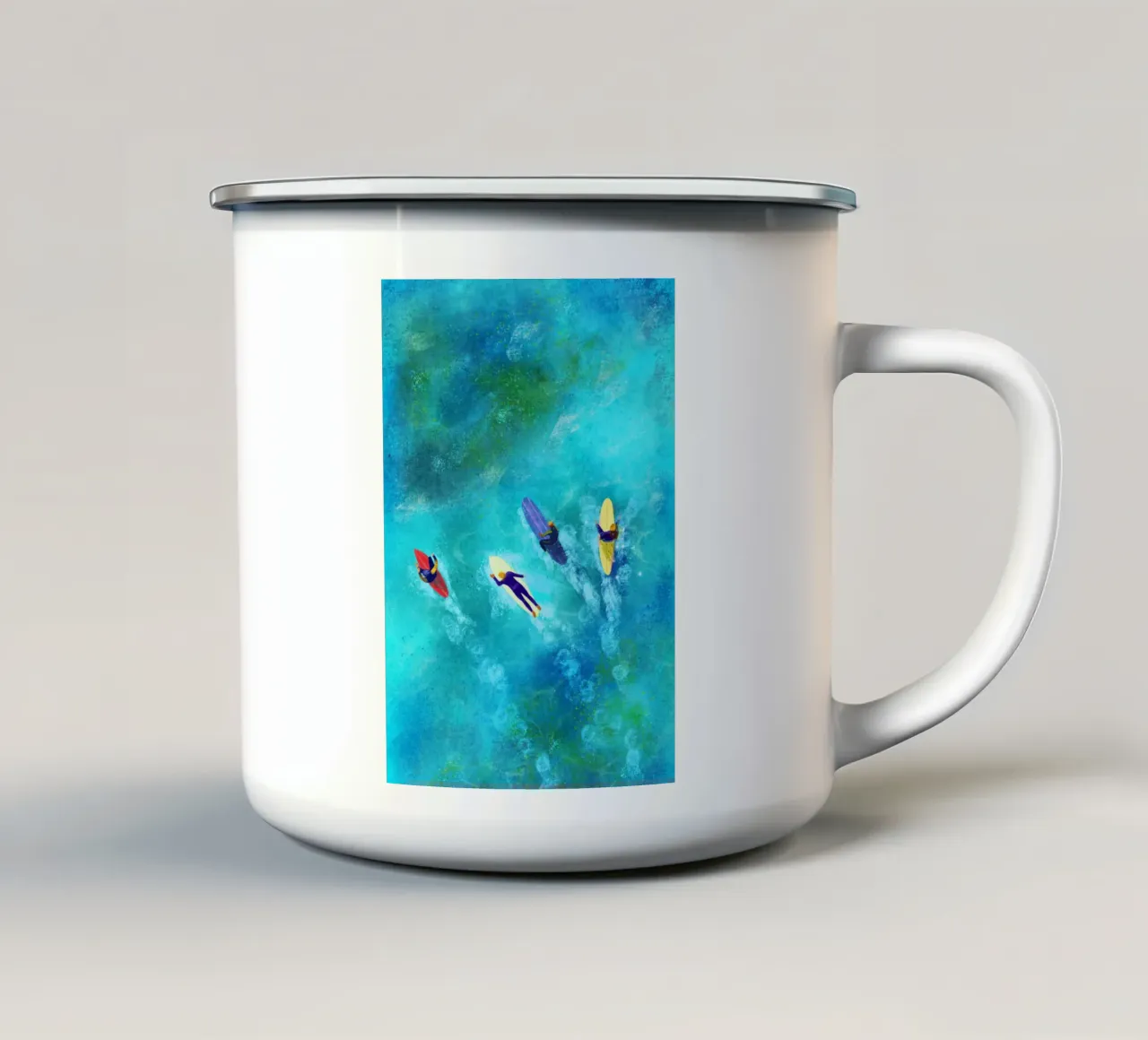 Surfer Dudes tazza in smalto da Illustration Raissa Oltmanns