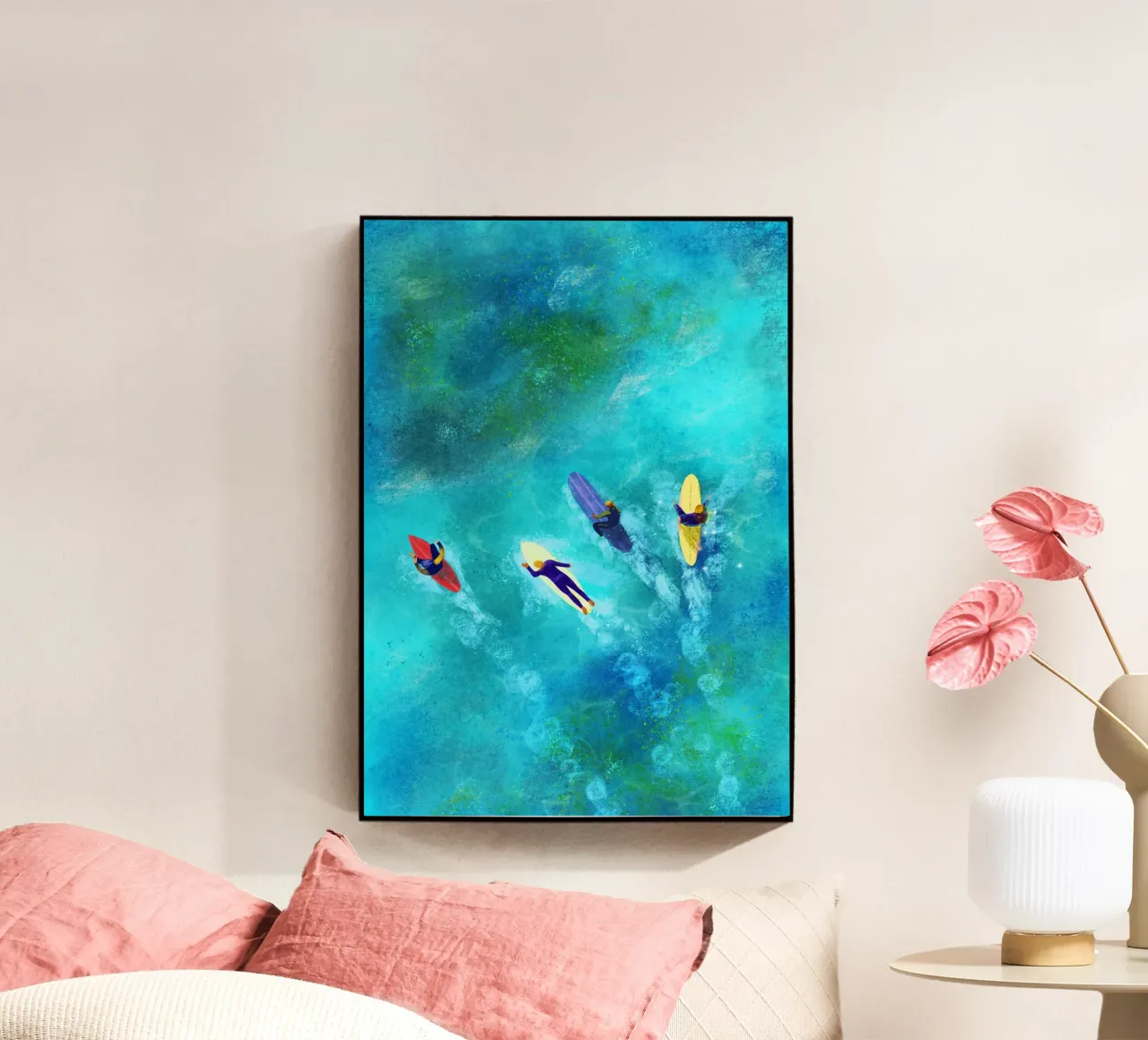 Surfer Dudes plexiglass da Illustration Raissa Oltmanns