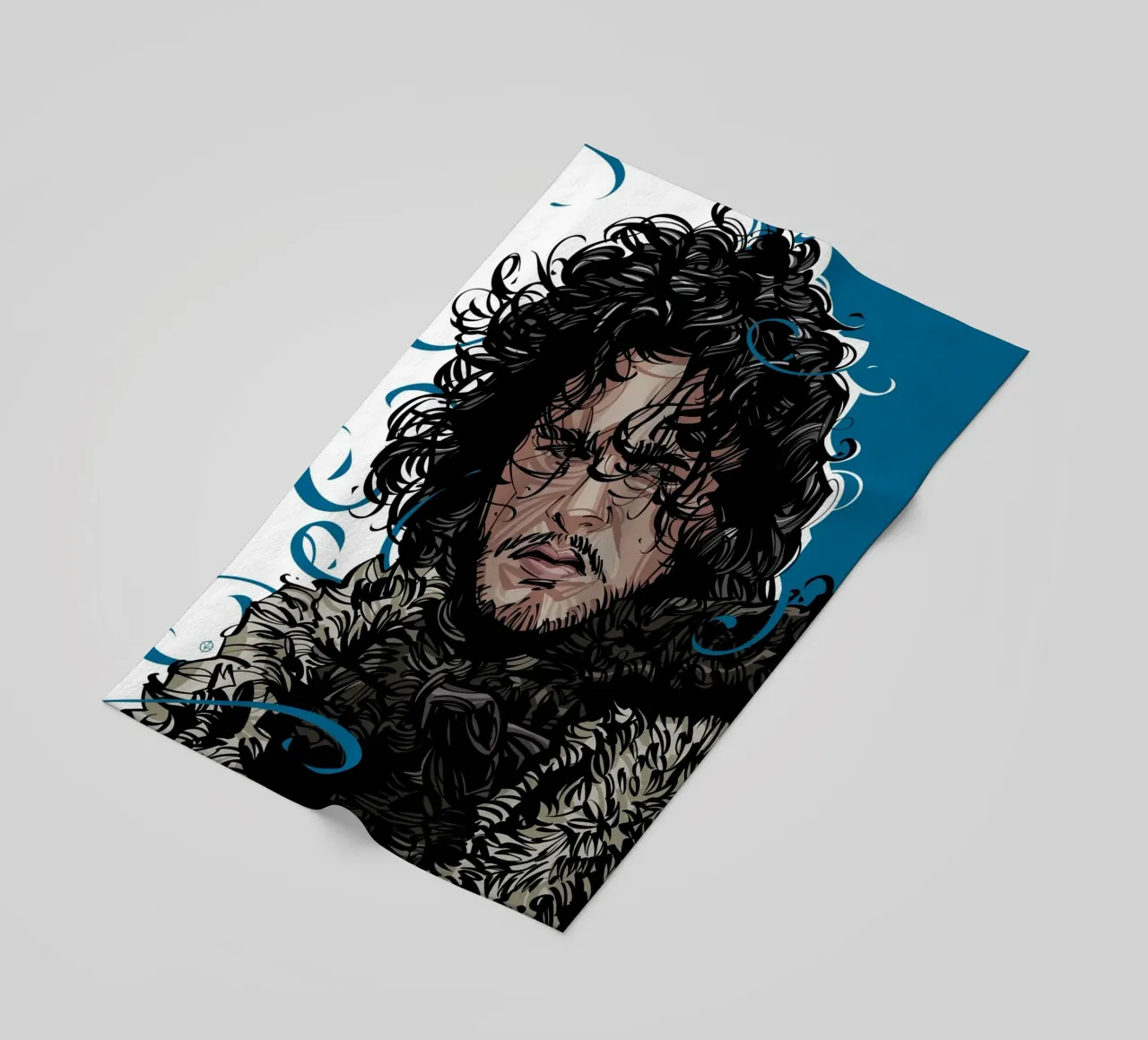 Jon Snow beach towel by nabakumov