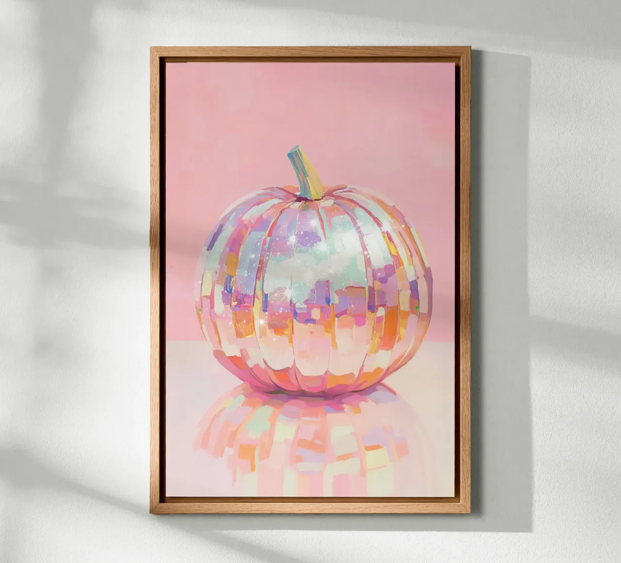 Iriserende pompoen kunst canvas met Baklijst van Melloi Art Print