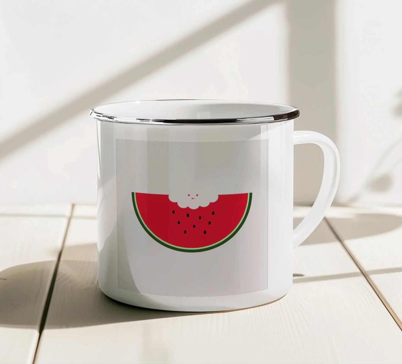 Water Melon tazza in smalto da Jaco Haasbroek