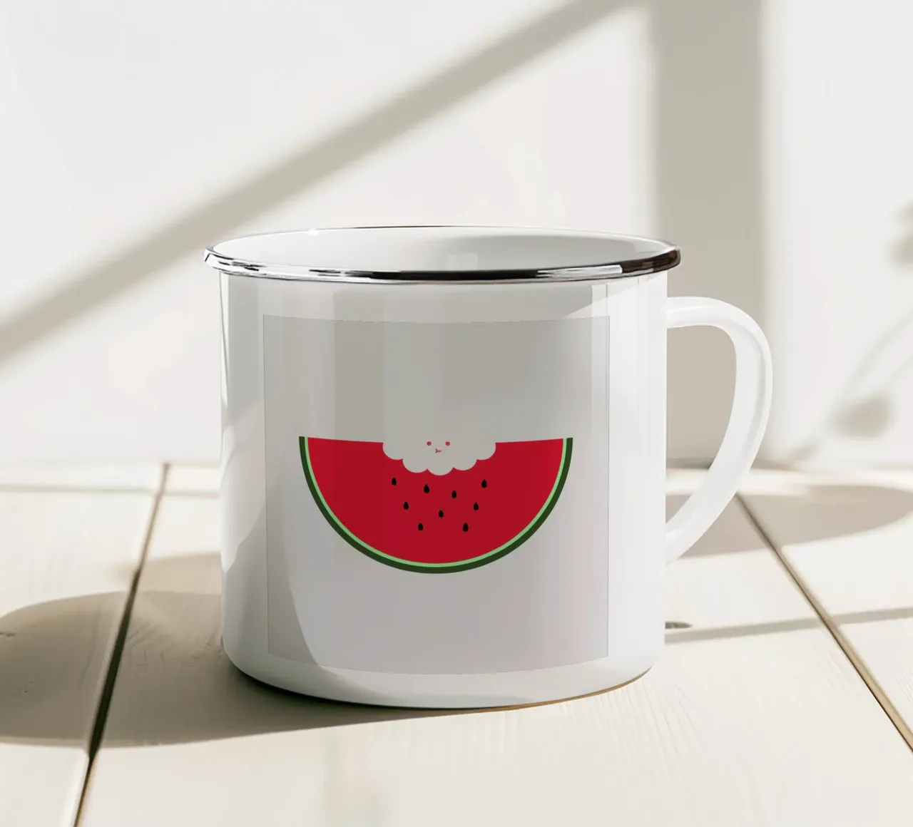 Water Melon tazza in smalto da Jaco Haasbroek