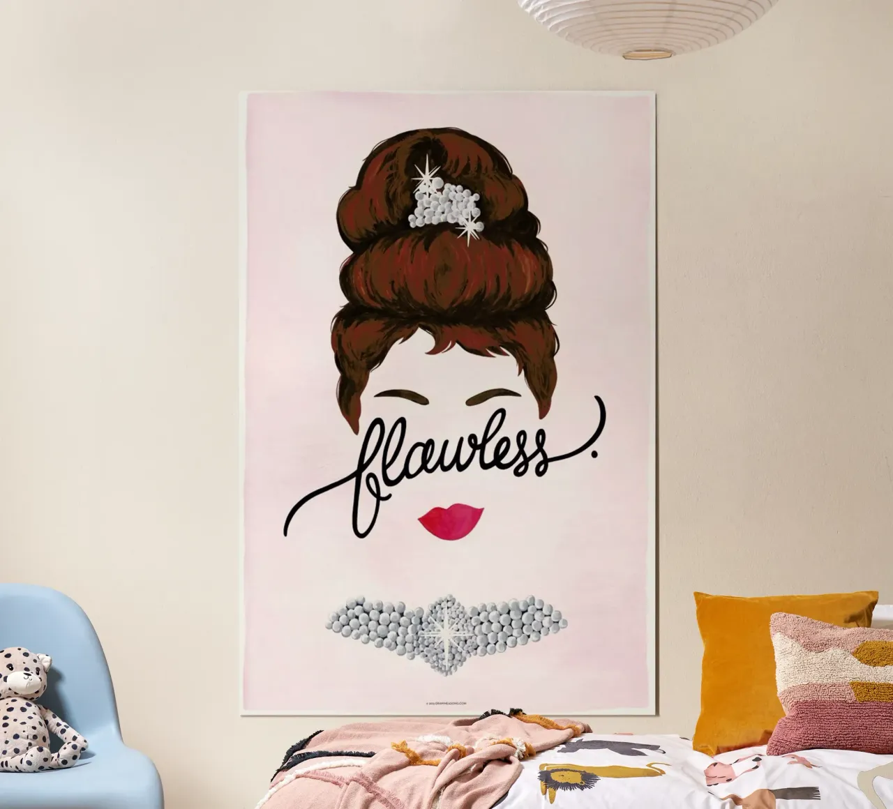 Flawless Audrey poster with wooden frame by Nour Tohme