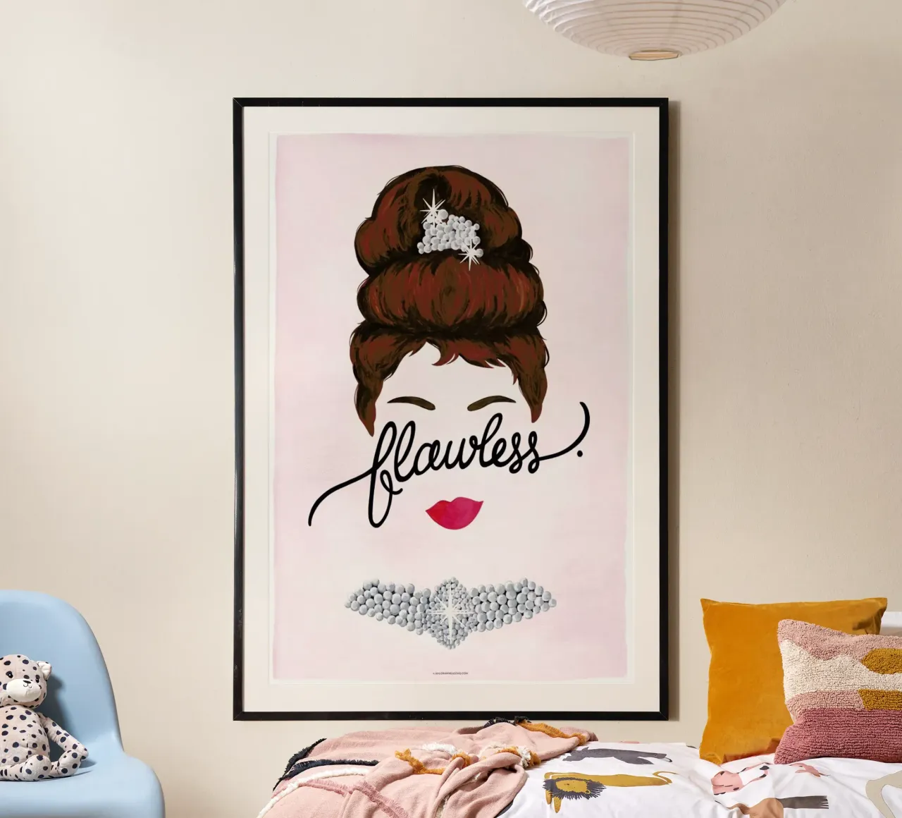 Flawless Audrey poster with wooden frame by Nour Tohme
