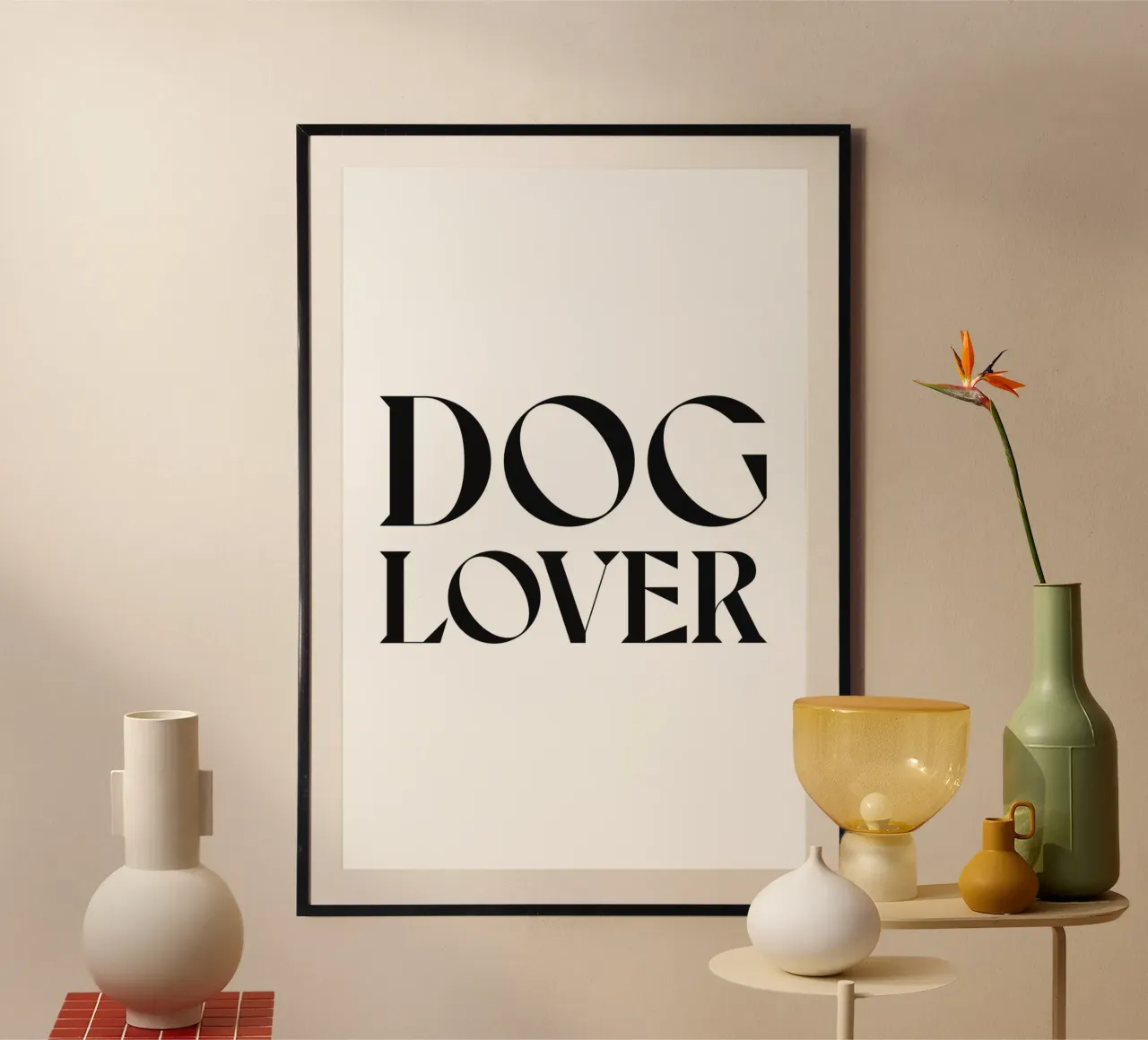 AMANTE DEI CANI poster con telaio in legno da n.4