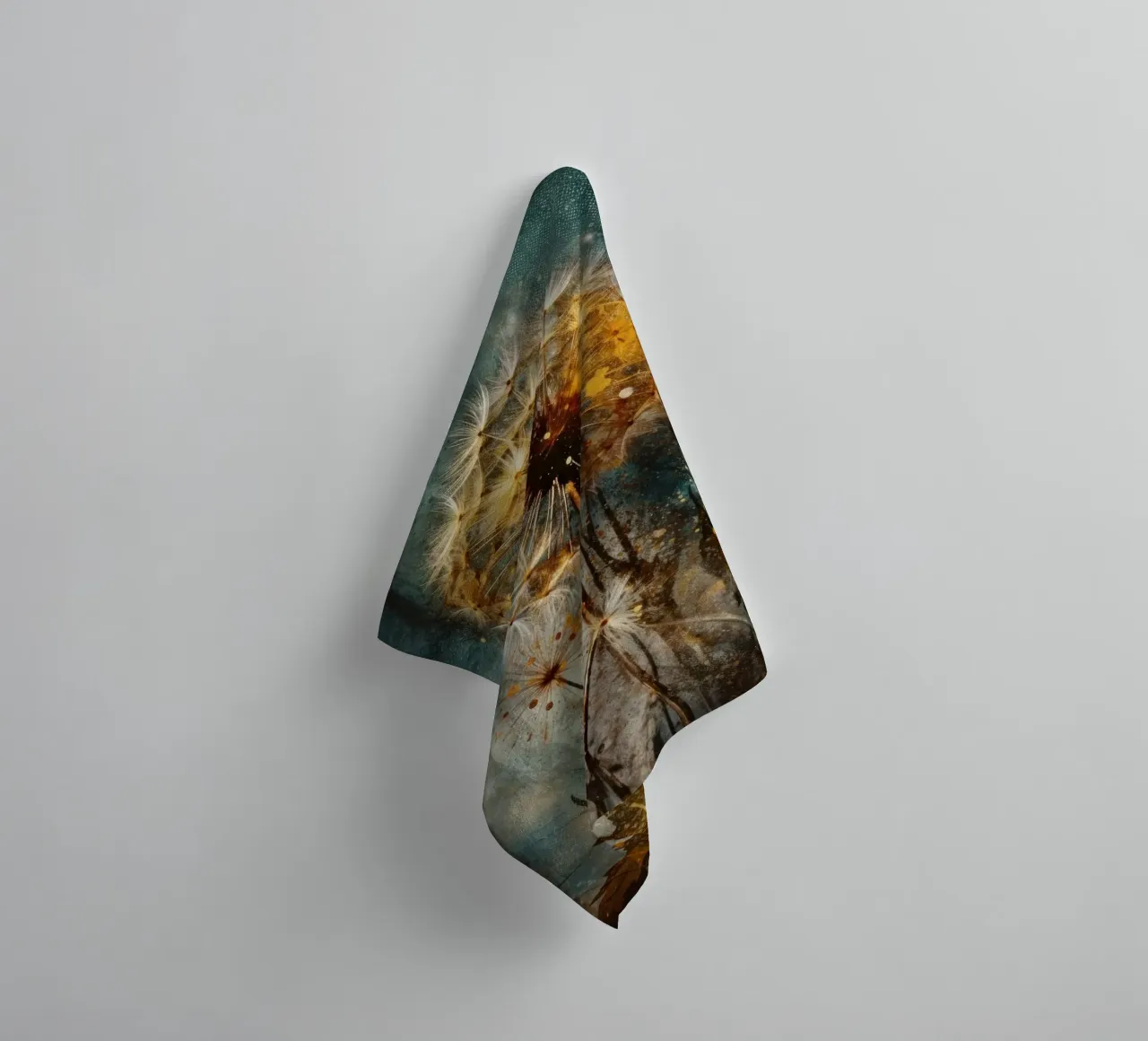 Retro Dandelion Glow towel by Modern Muse