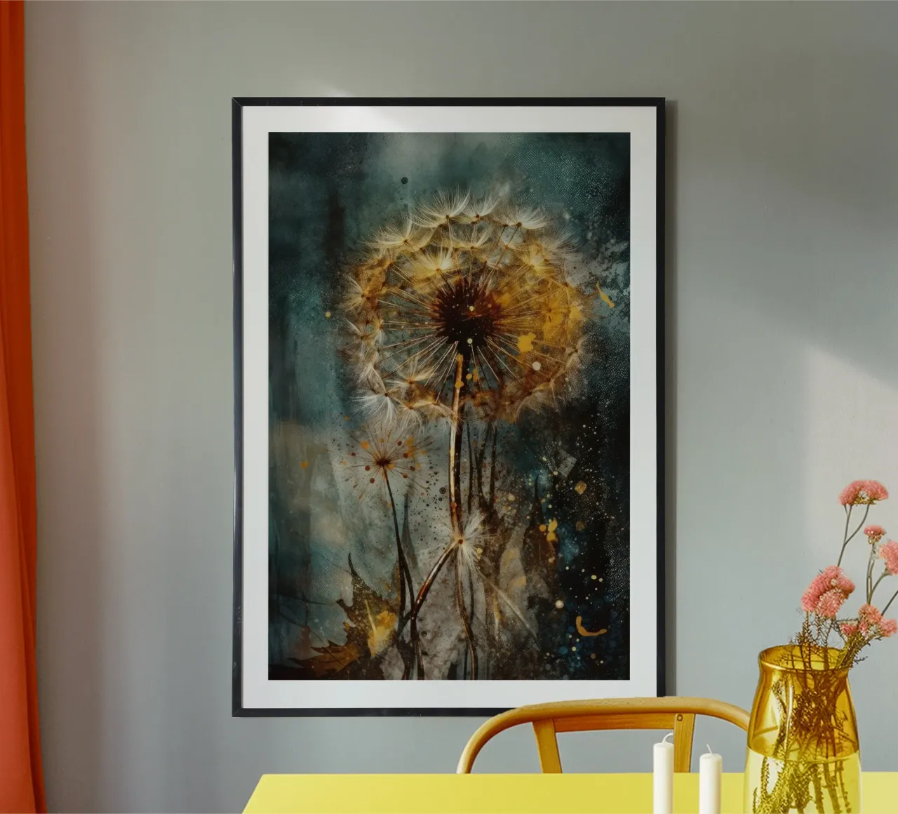 Retro Dandelion Glow hahnemühle by Modern Muse