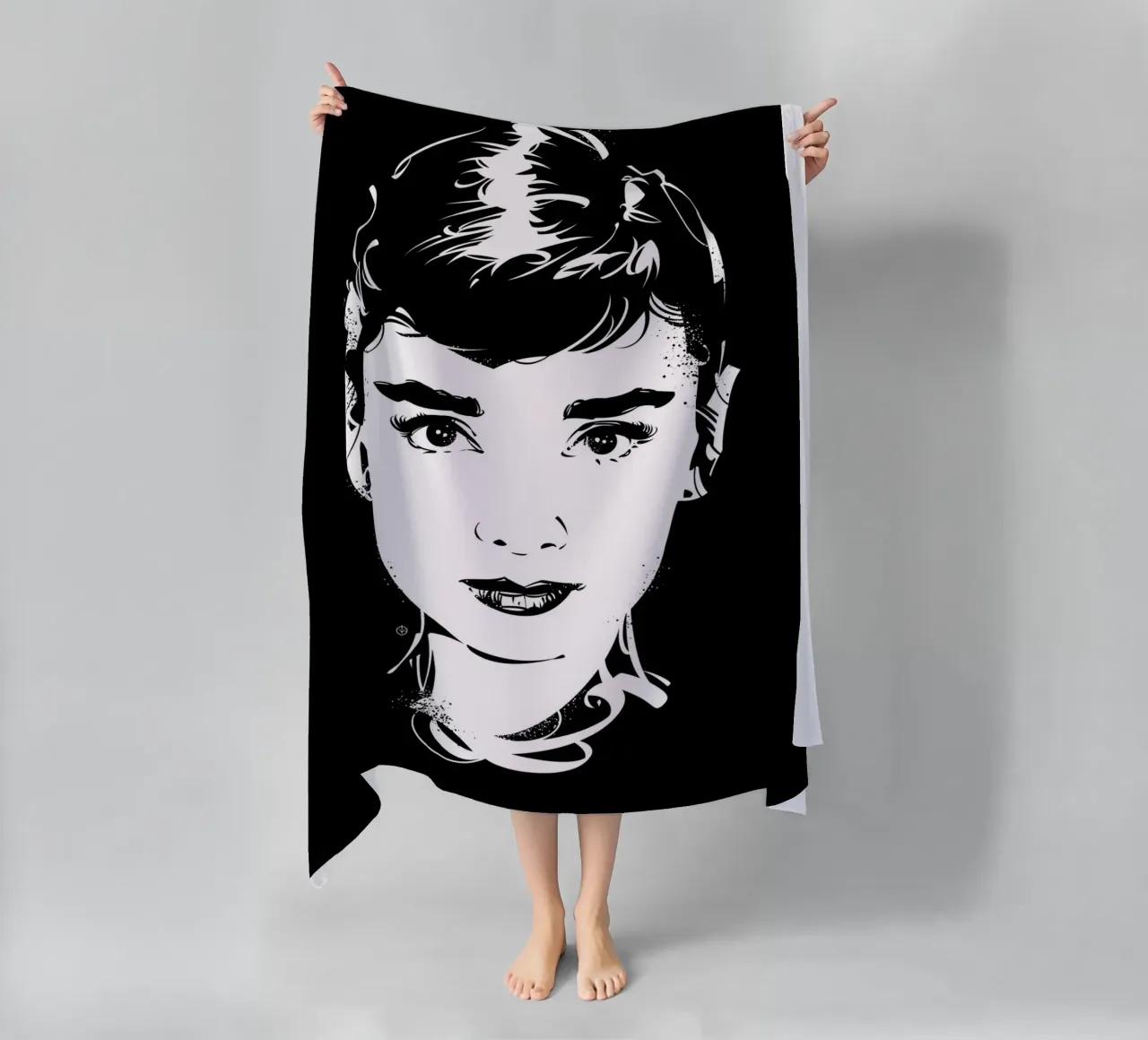 Audrey Hepburn beach towel by nabakumov