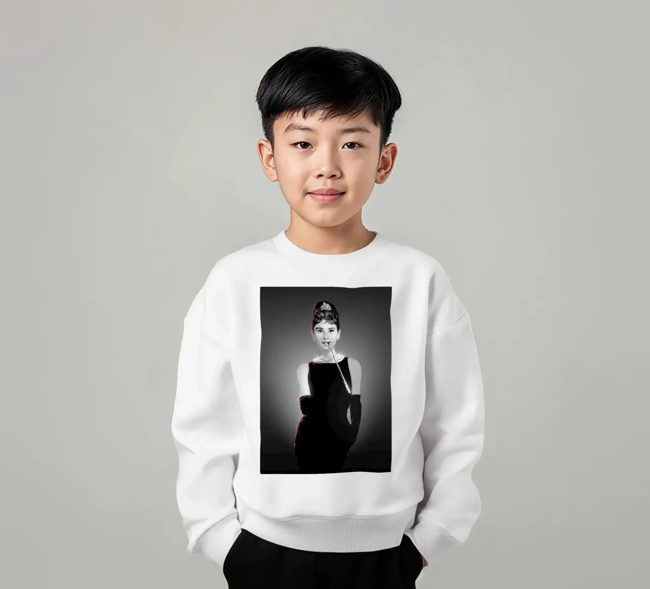 Audrey Hepburn kids sweatshirt by nabakumov