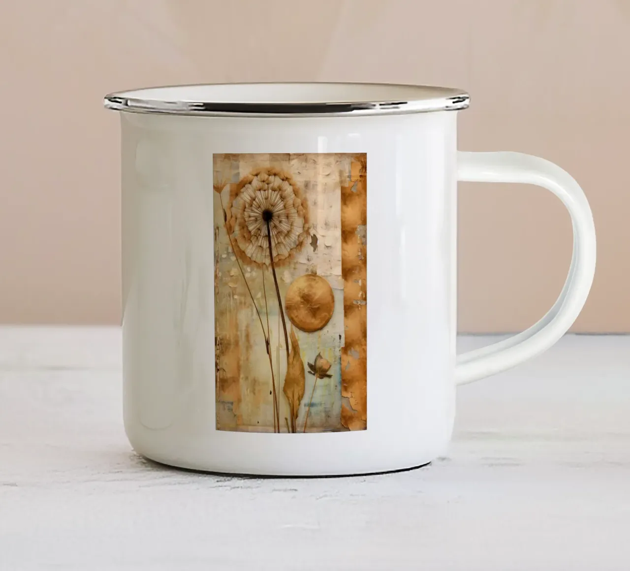 Geometria della natura in oro tazza in smalto da Modern Muse