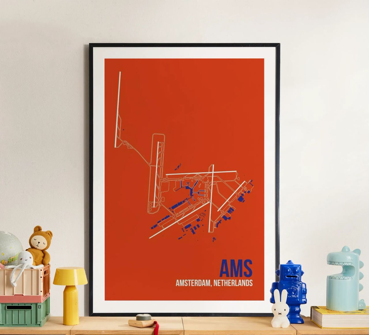 AMS Airport Amsterdam Poster von 08left