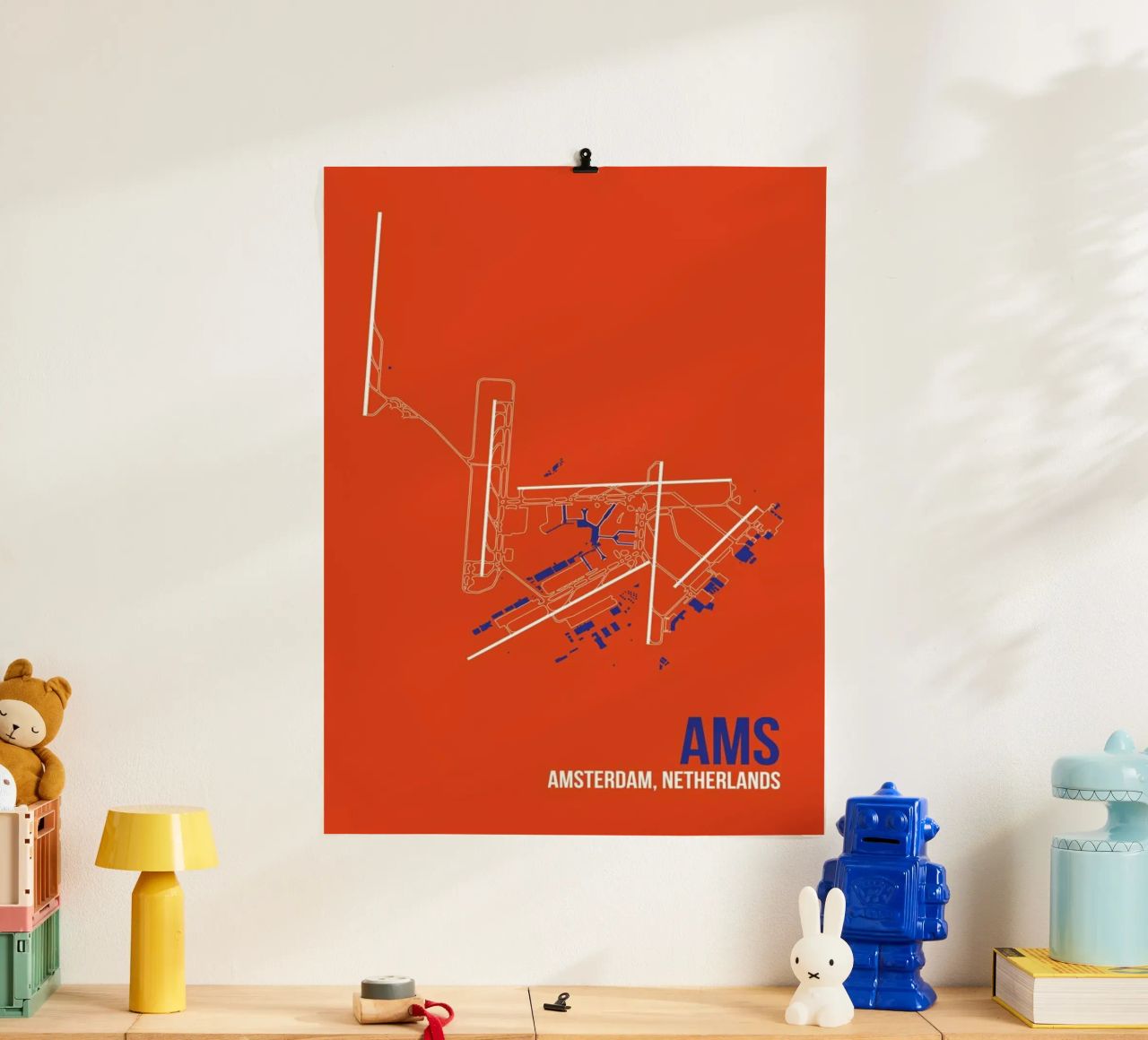AMS Airport Amsterdam Poster von 08left