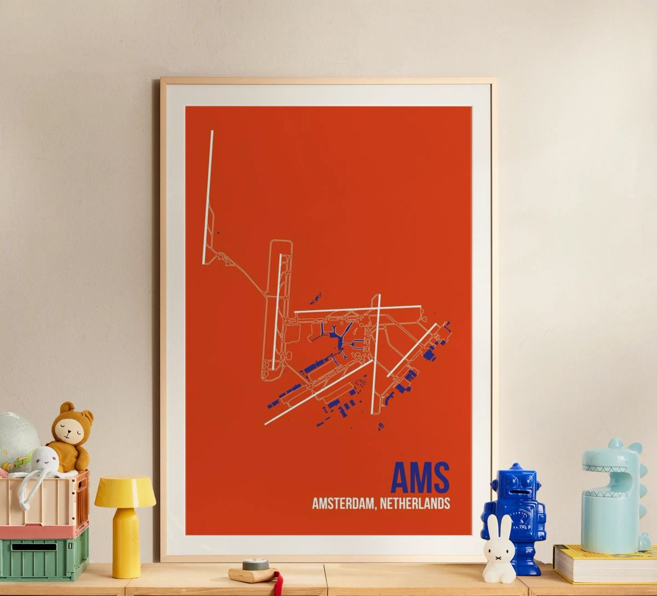 AMS Airport Amsterdam Poster von 08left