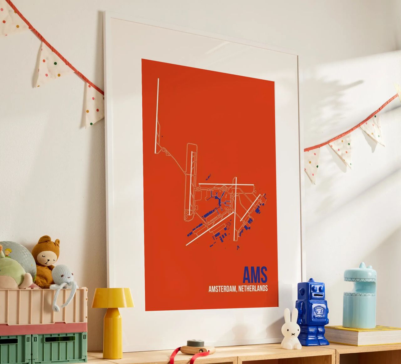 AMS Airport Amsterdam Poster von 08left