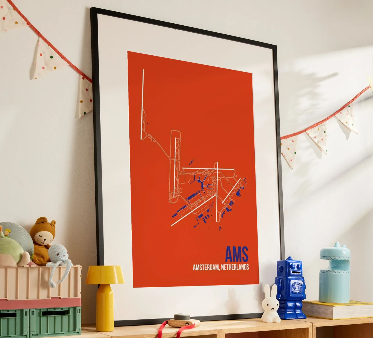 AMS Airport Amsterdam Poster von 08left