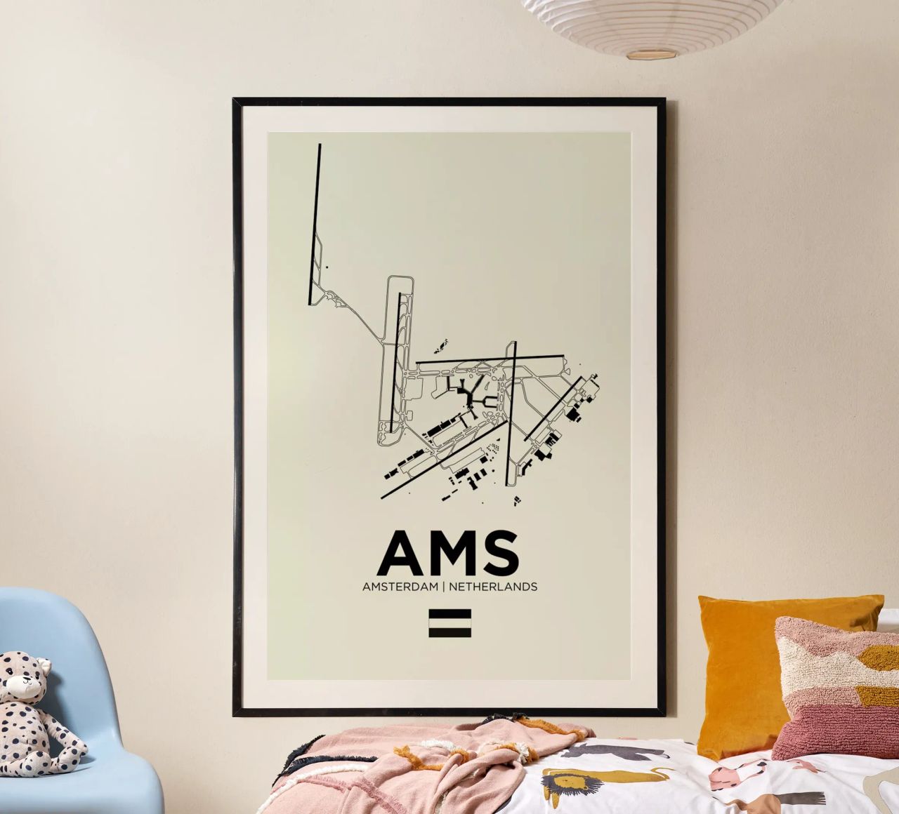 AMS Airport Amsterdam Poster von 08left