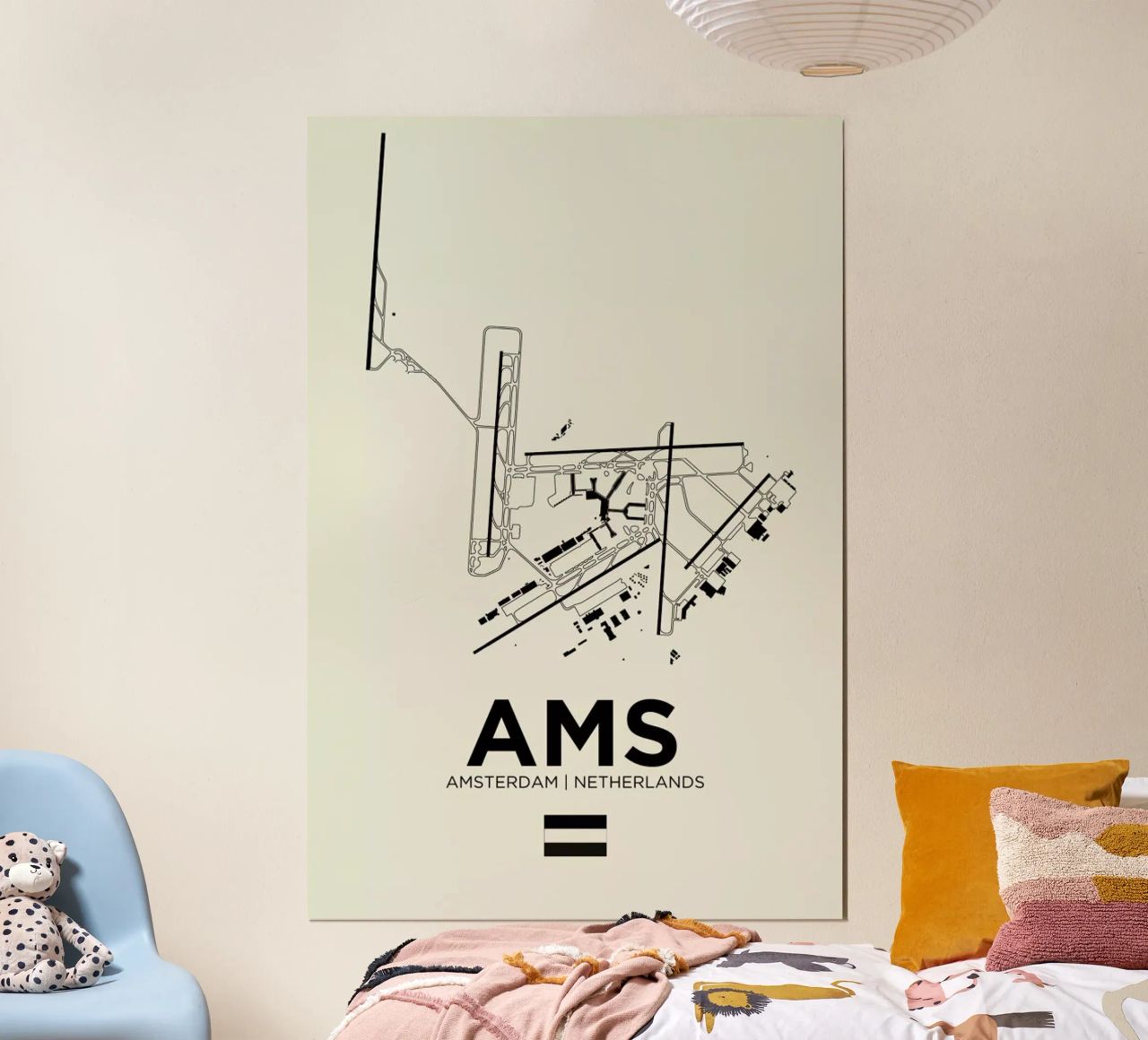 AMS Airport Amsterdam Poster von 08left