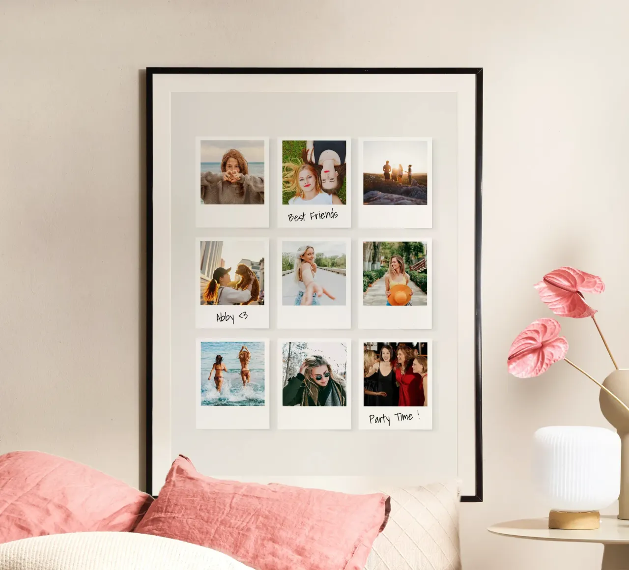 Our Moments • Instant Photos poster with aluminum frame by Bildschön | Fotocollagen