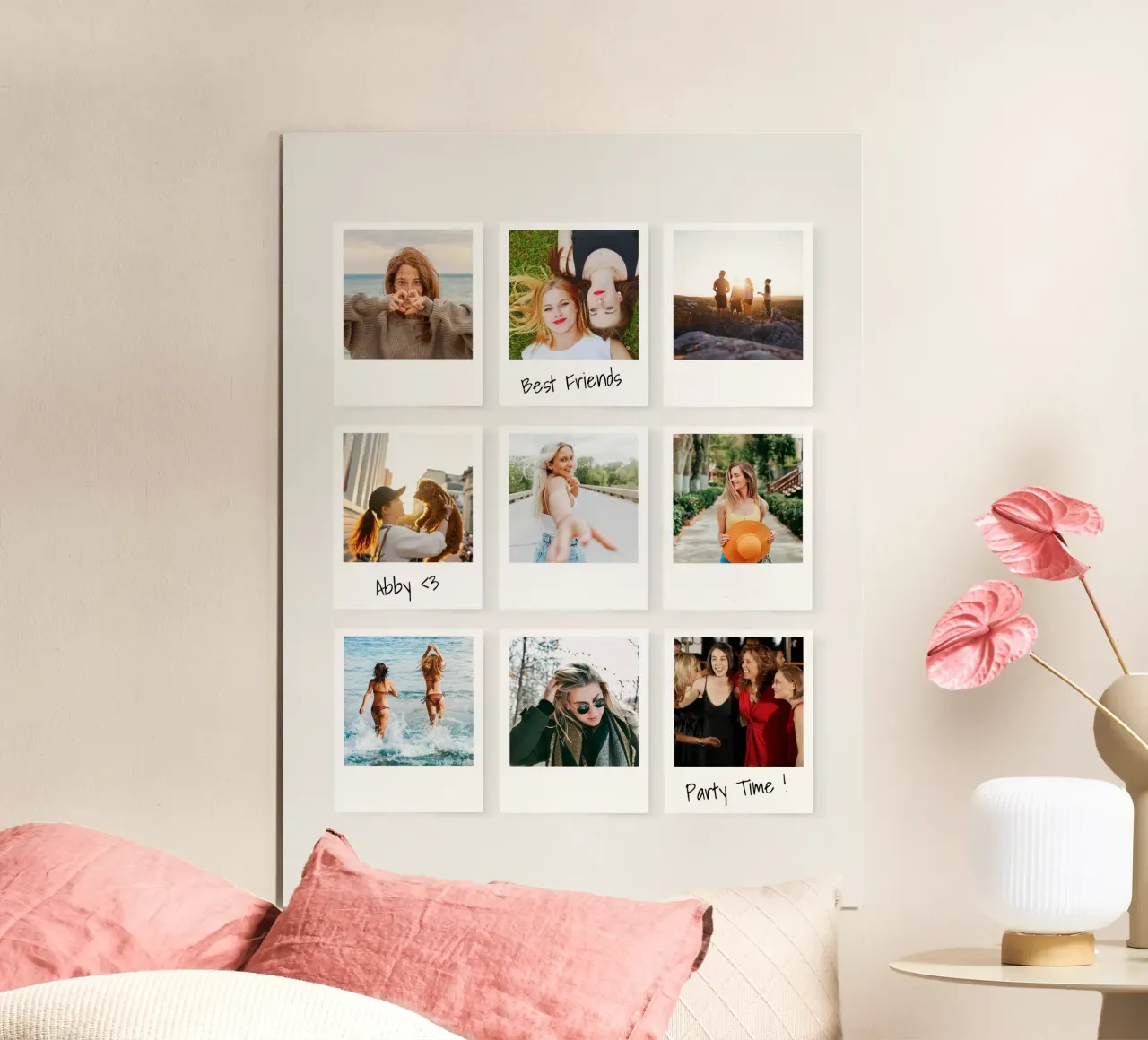 Our Moments • Instant Photos poster with aluminum frame by Bildschön | Fotocollagen