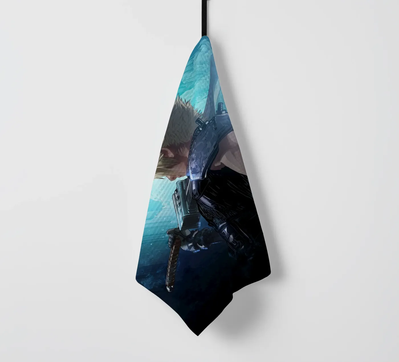 Cloud Strife tea towel by nabakumov