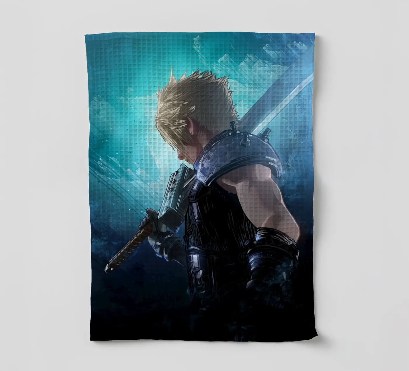 Cloud Strife tea towel by nabakumov