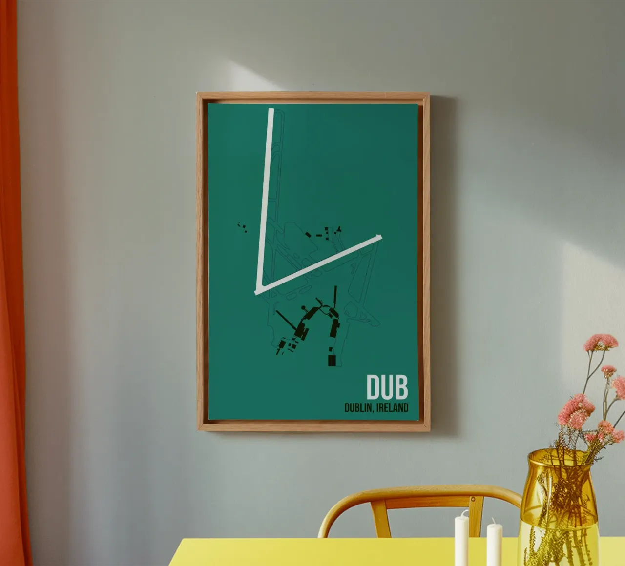 DUB Airport Dublin canvas met Baklijst van 08left