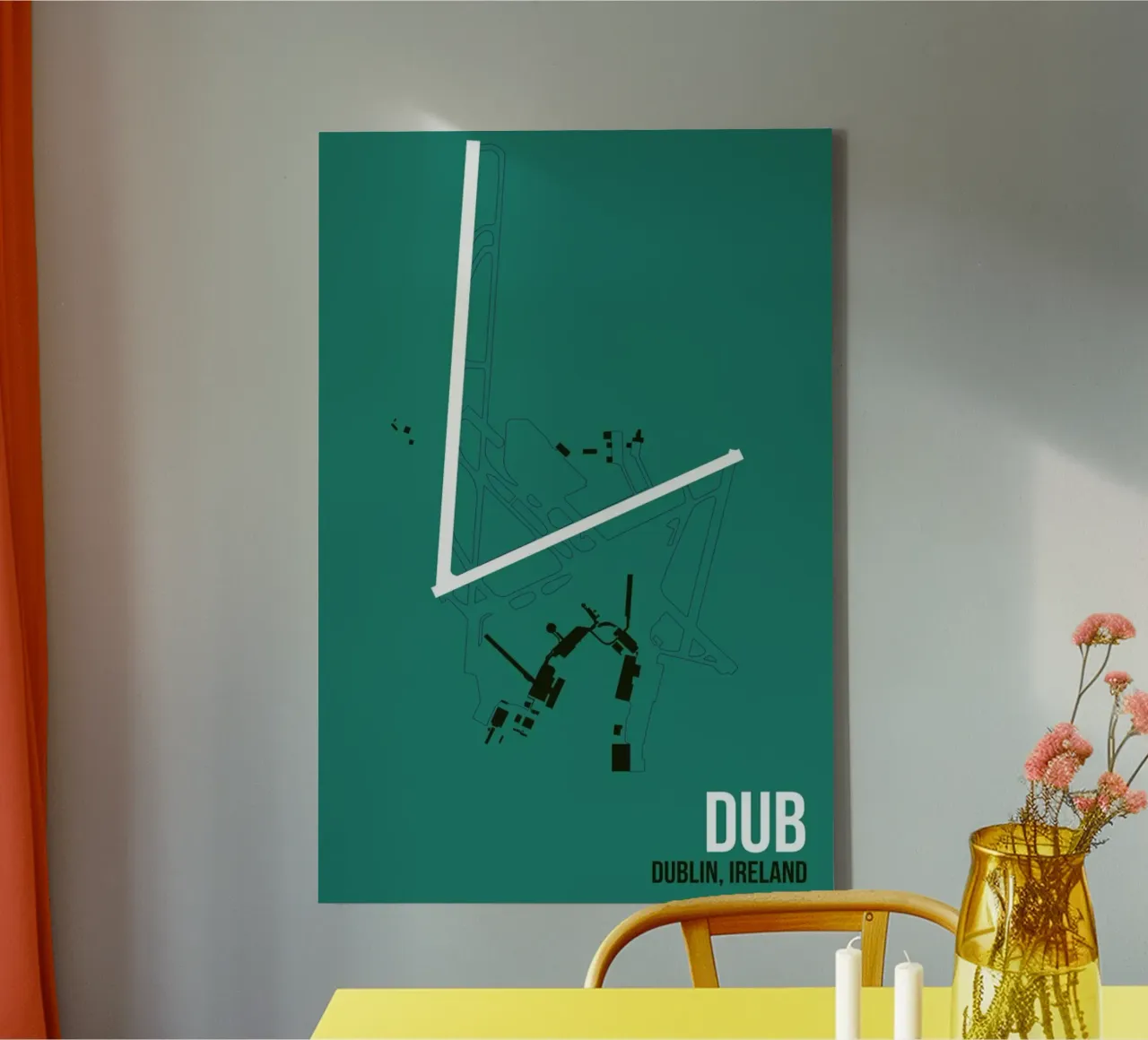 DUB Airport Dublin canvas met Baklijst van 08left