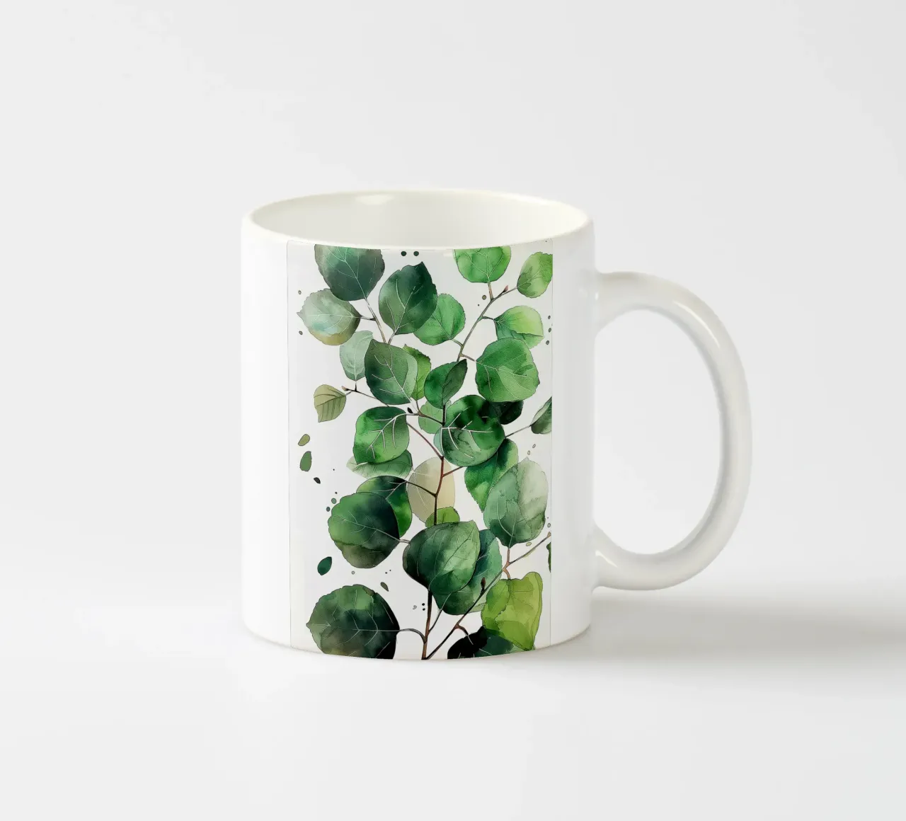 Natura fiori e foglie ad acquerello tazza in ceramica da Justyna Jaszke JBJart