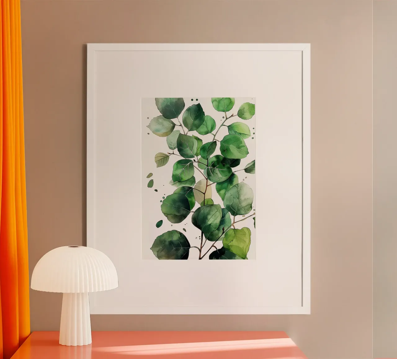 Natura fiori e foglie ad acquerello poster con telaio in plastica da Justyna Jaszke JBJart