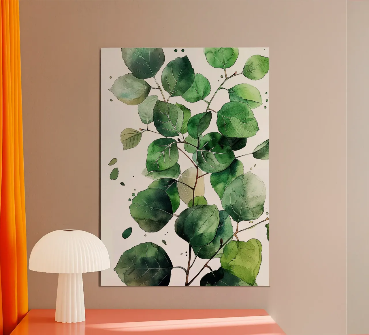 Natura fiori e foglie ad acquerello poster con telaio in plastica da Justyna Jaszke JBJart