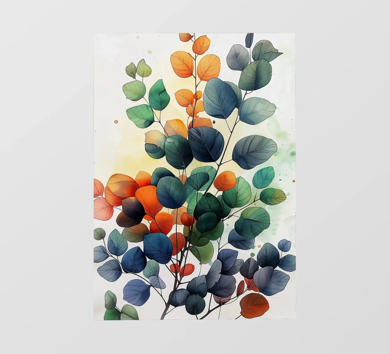 Natura fiori e foglie ad acquerello telo in pvc da Justyna Jaszke JBJart
