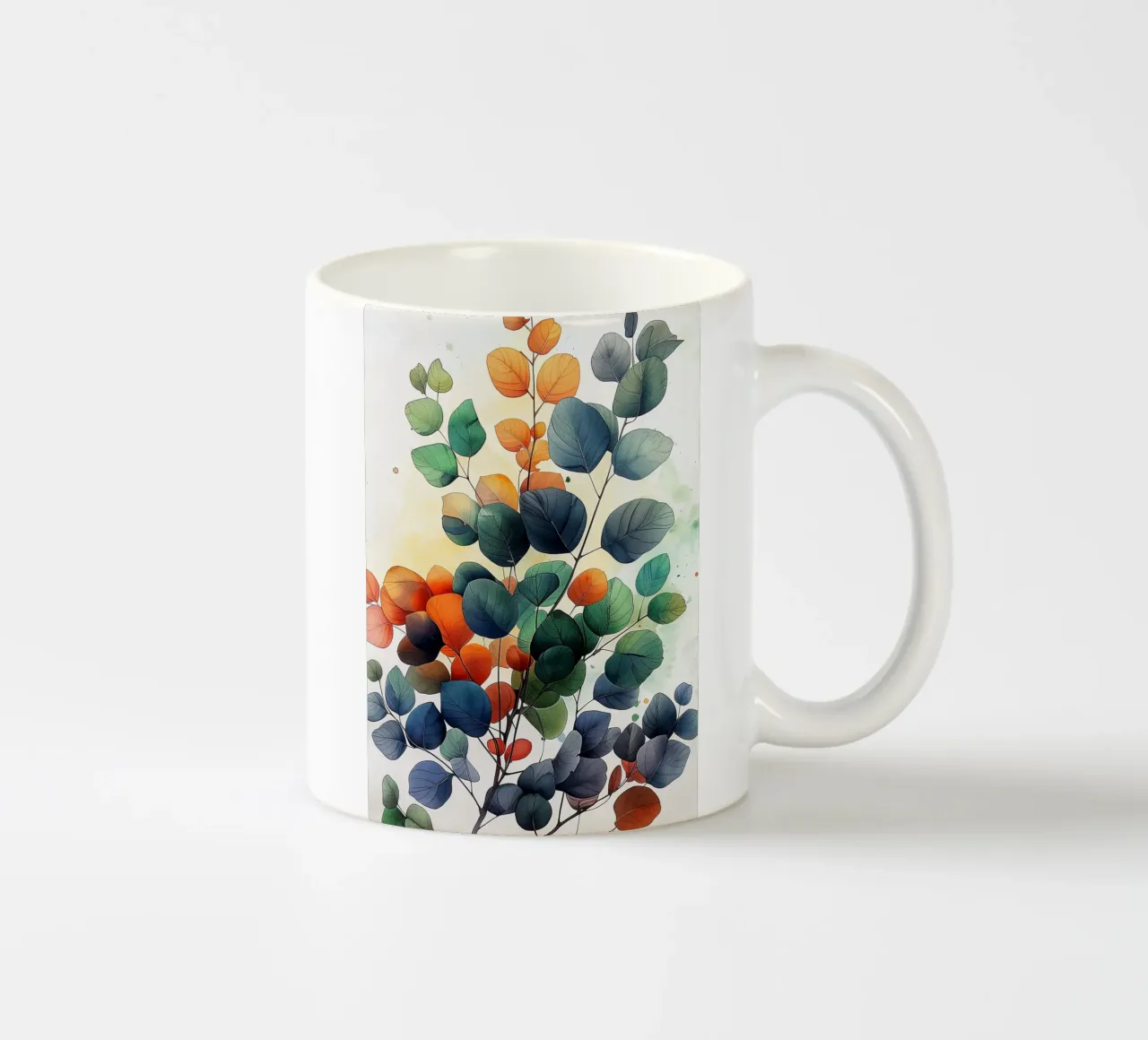 Natura fiori e foglie ad acquerello tazza in ceramica da Justyna Jaszke JBJart