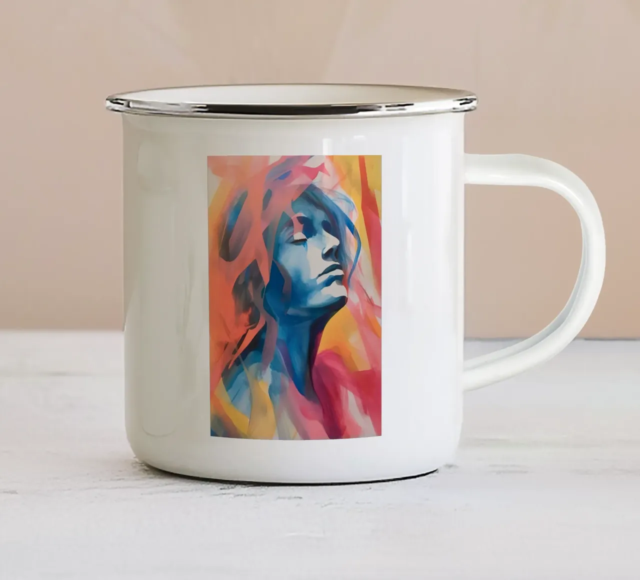 Ritratto colorato tazza in smalto da DaarbyN