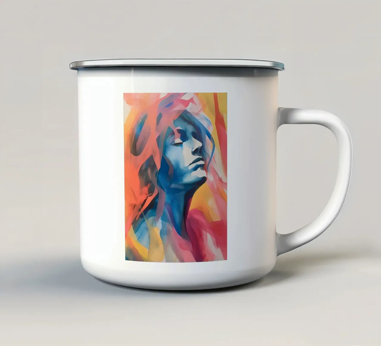 Ritratto colorato tazza in smalto da DaarbyN