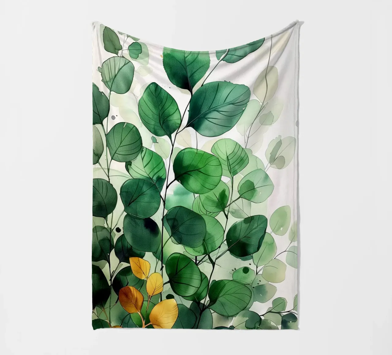 Natura fiori e foglie ad acquerello coperta in pile da Justyna Jaszke JBJart