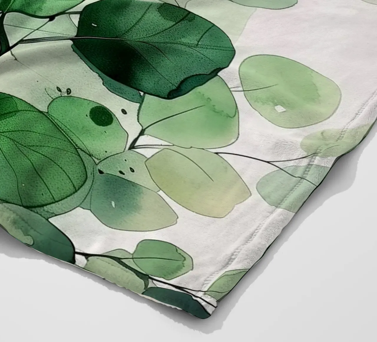 Natura fiori e foglie ad acquerello coperta in pile da Justyna Jaszke JBJart