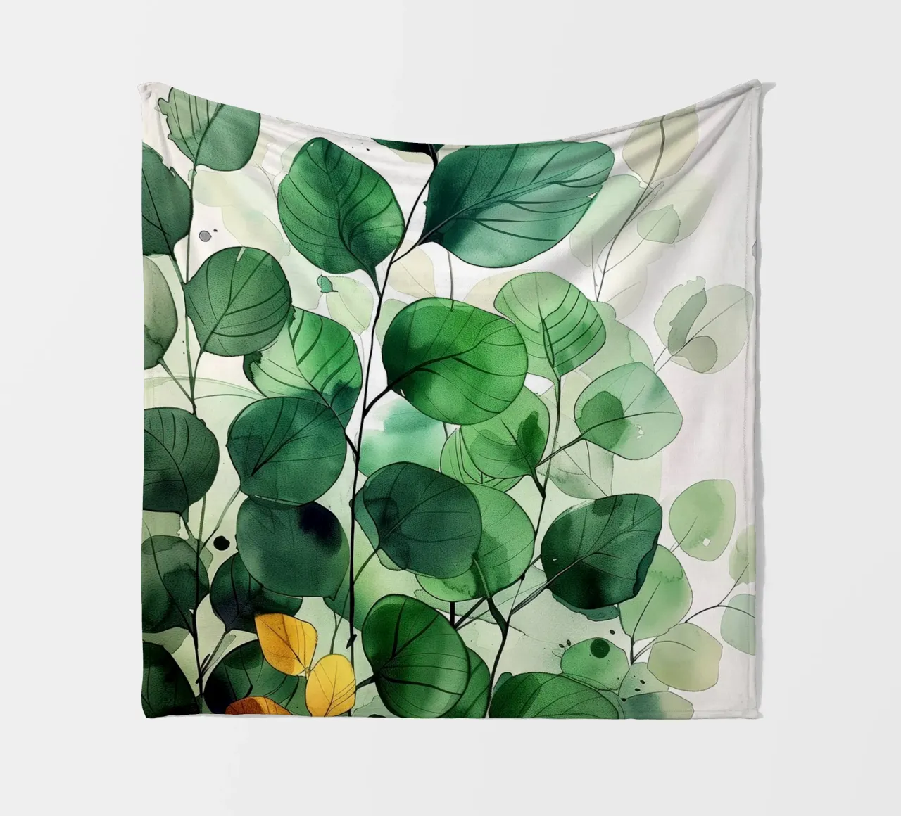 Natura fiori e foglie ad acquerello coperta in pile da Justyna Jaszke JBJart
