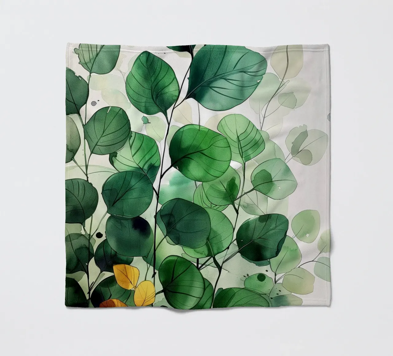 Natura fiori e foglie ad acquerello coperta in pile da Justyna Jaszke JBJart