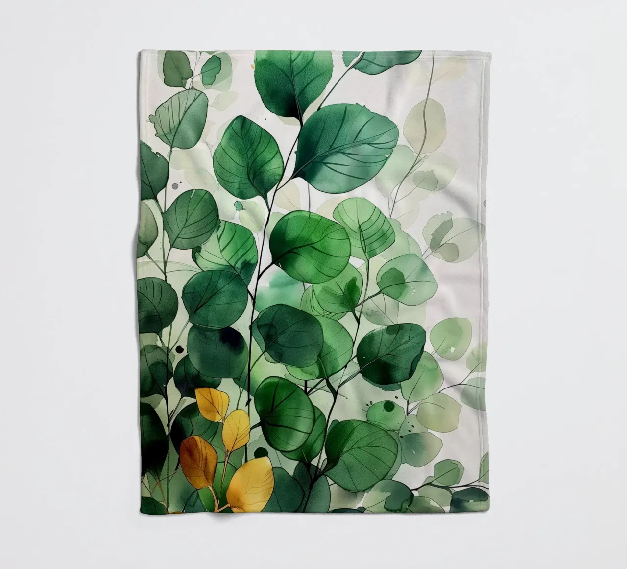 Natura fiori e foglie ad acquerello coperta in pile da Justyna Jaszke JBJart