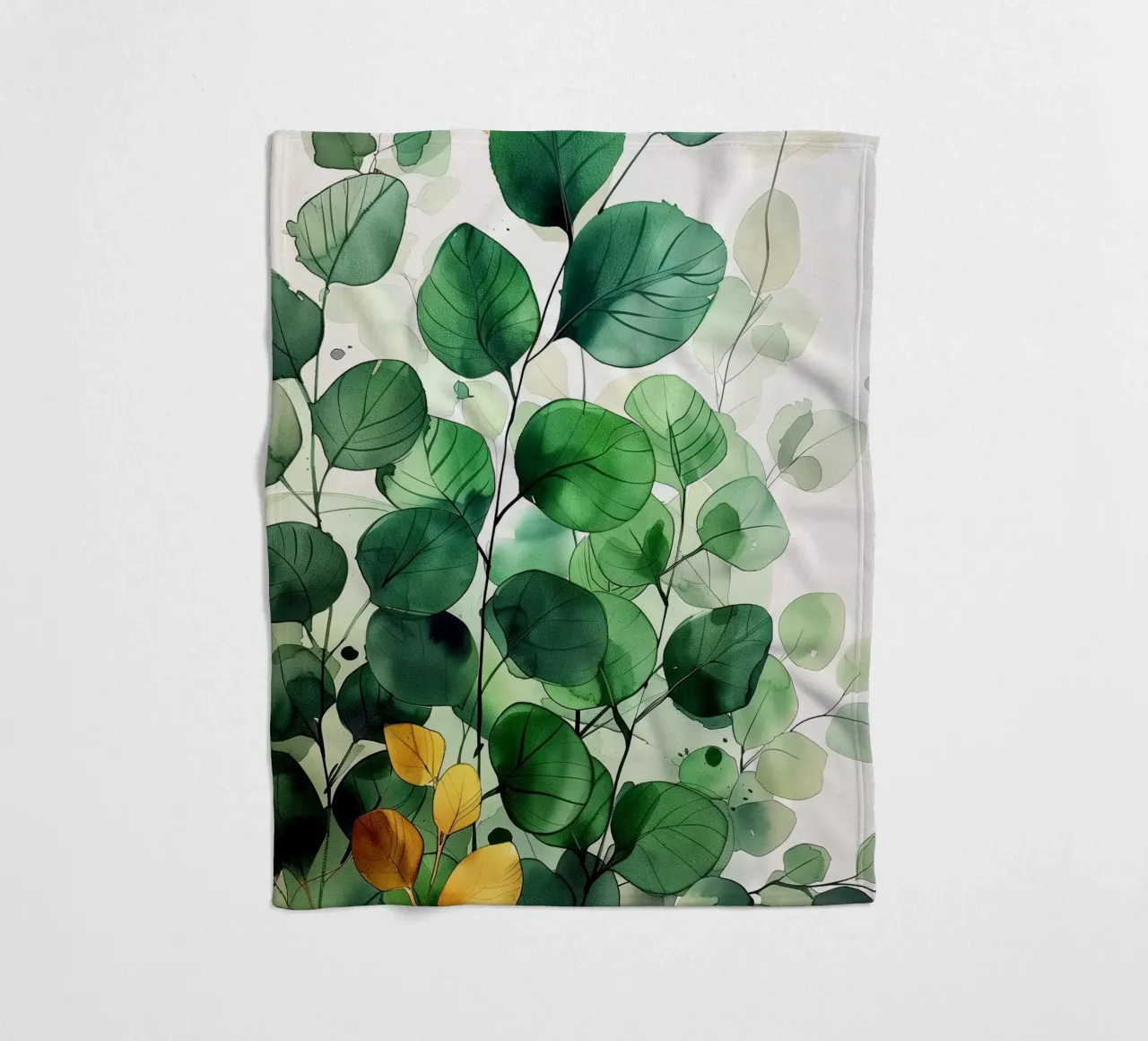 Natura fiori e foglie ad acquerello coperta in pile da Justyna Jaszke JBJart
